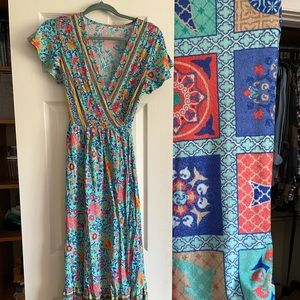 Fun floral wrap dress